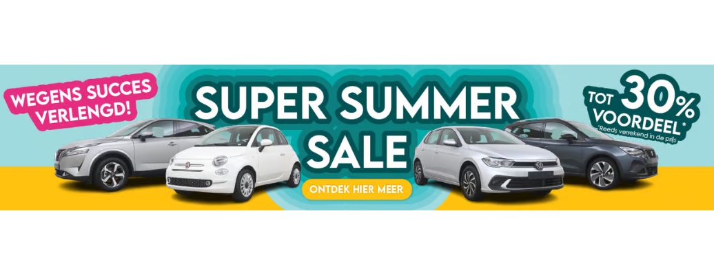 Super Summer Sale - Cardoen - Tot 30% voordeel op nieuwe en refurbished tweedehandsauto's